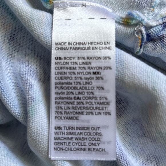 Chico's Seashell Open Front Cardigan Size XL Linen Blend Beach Colorful Coastal - Picture 11 of 11